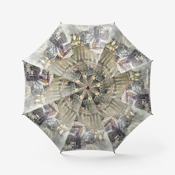 Зонт «Казанский собор и карета с лошадьми»