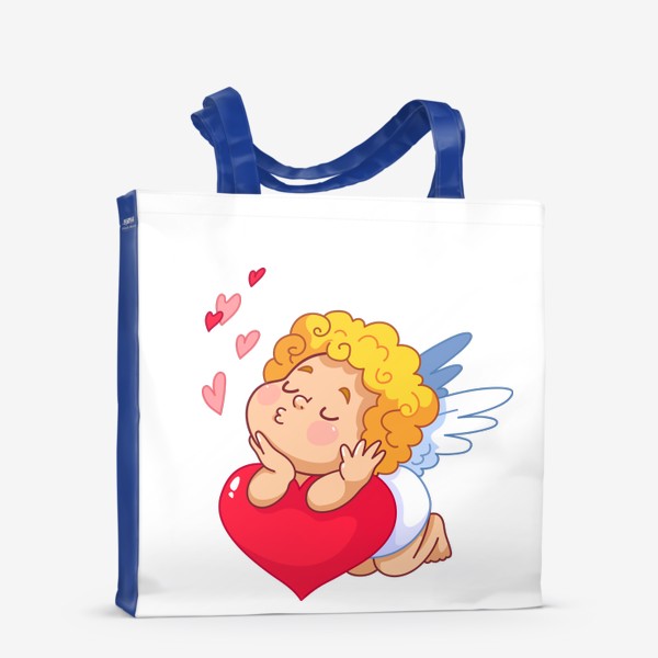 Сумка-шоппер «Милый ангелочек и сердечки»