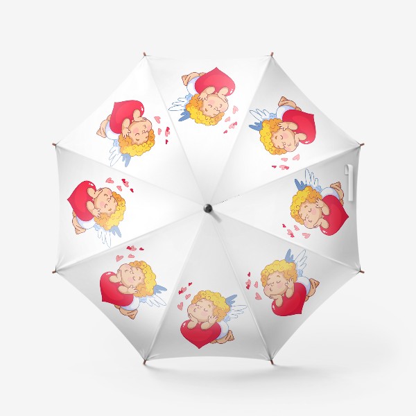 Зонт «Милый ангелочек и сердечки»