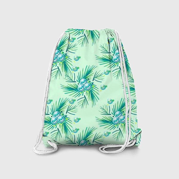 Рюкзак «Капельки и хвоя текстура зеленый»