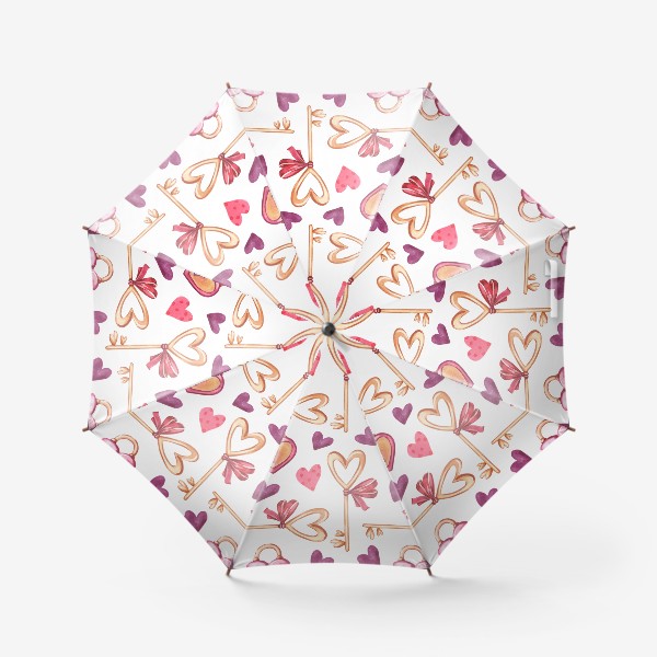 Зонт «Ключи, замочки и сердечки. День влюбленных»