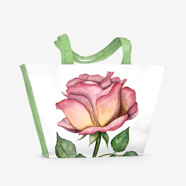 Пляжная сумка «Акварельная роза.»