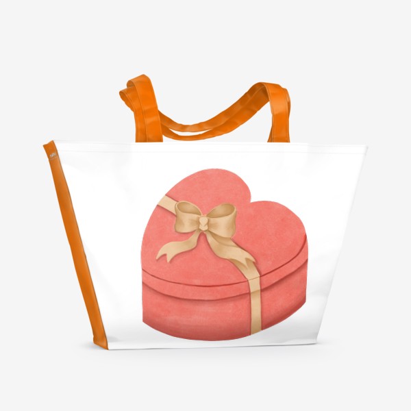 Пляжная сумка «Коробка в форме сердца. День Святого Валентина.»