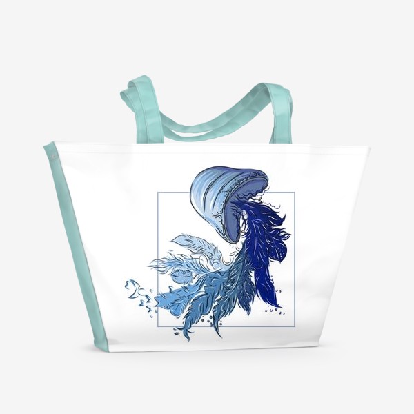 Пляжная сумка «Jellyfish in the feathres»