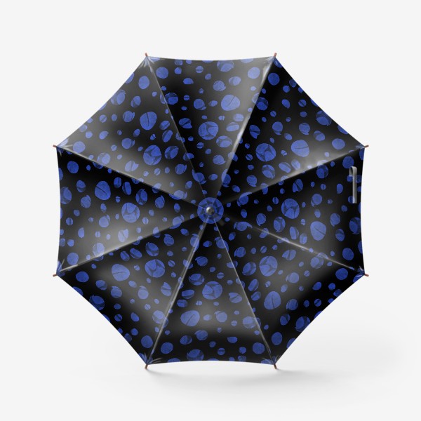 Зонт «Абстрактный черно-синий узор (горошек)»
