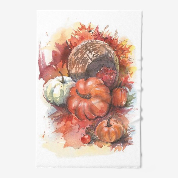 Полотенце «Осенний натюрморт с тыквами. Halloween»