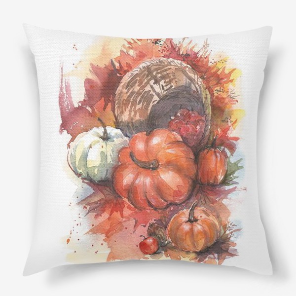 Подушка «Осенний натюрморт с тыквами. Halloween»