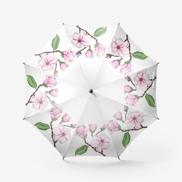 Зонт «Цветок магнолии. Диджитал акварель »