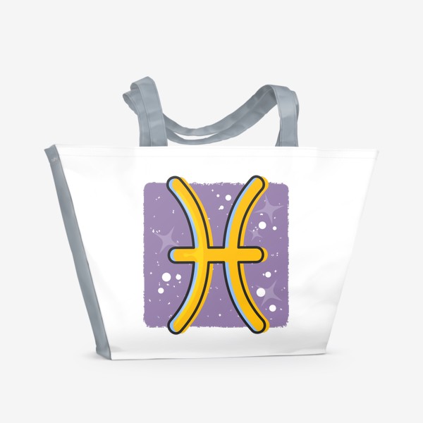 Пляжная сумка «Знаки зодиака - Рыбы. Символ на звездном небе»