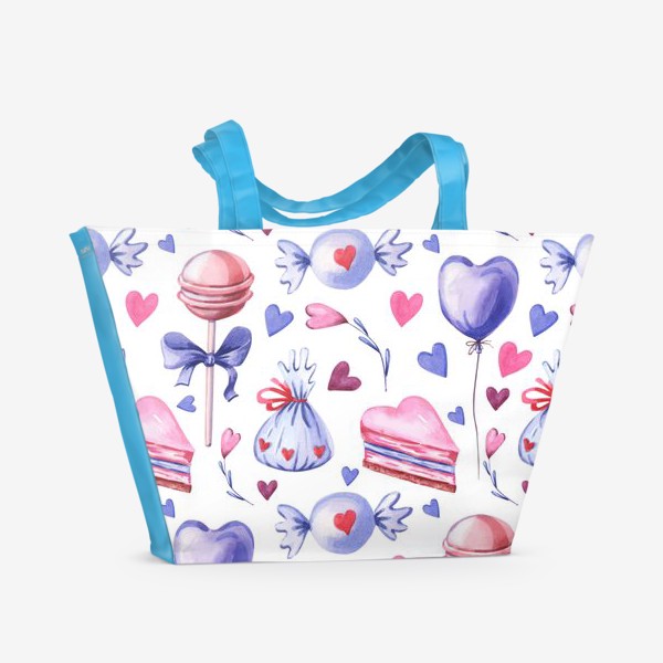Пляжная сумка «Сладости. День влюбленных»