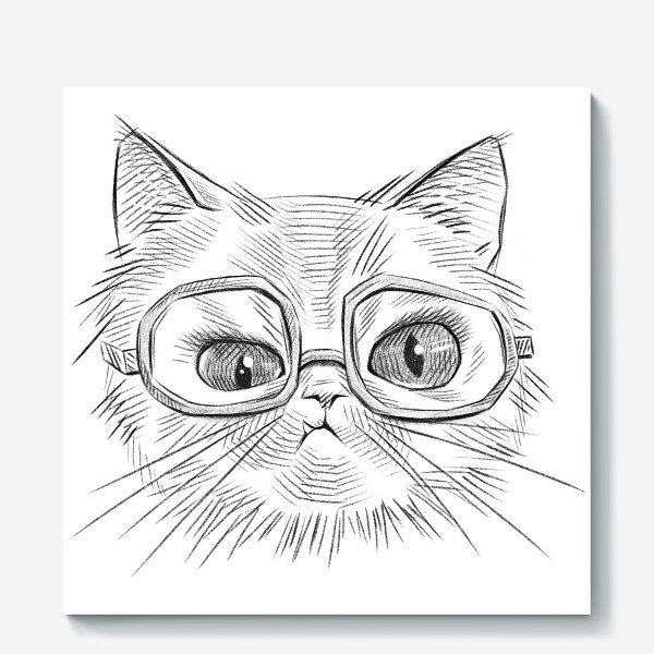 Холст «Кот в очках»