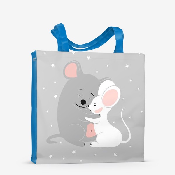 Сумка-шоппер «Влюбленные мыши, парочка, любовь, 14 февраля, День Святого Валентина, пара, романтика»