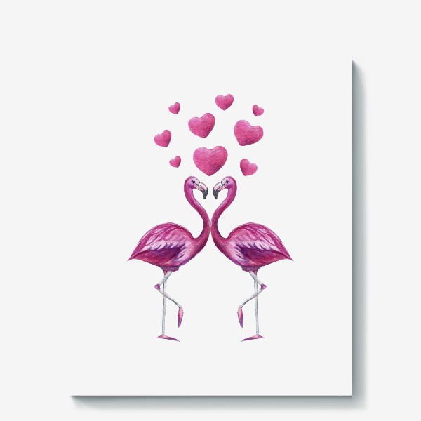 Холст «Влюблённые фламинго»