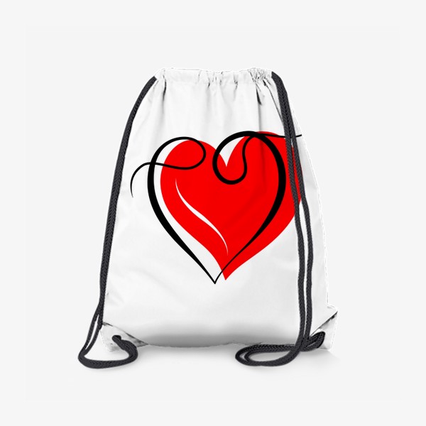 Рюкзак «Два сердца. Красное и чёрная линия»