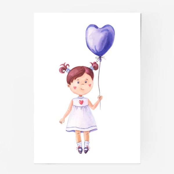 Постер «Девочка с шариком. День влюбленных»