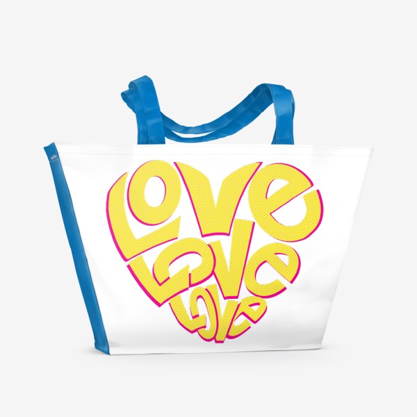 Пляжная сумка «Love love love Леттеринг»