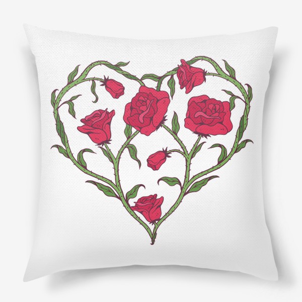 Подушка «Сердце из роз»