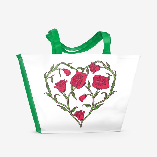 Пляжная сумка «Сердце из роз»