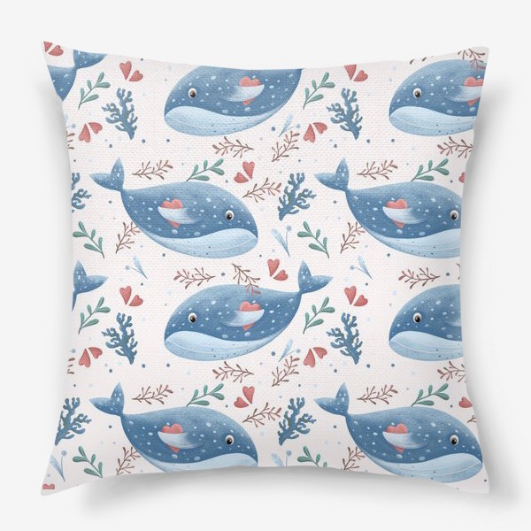 Подушка « Влюблённые киты»