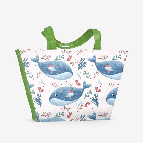Пляжная сумка « Влюблённые киты»