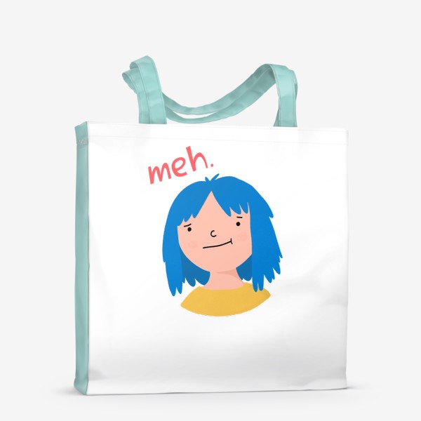 Сумка-шоппер «мда. / meh. / девочка с синими волосами»