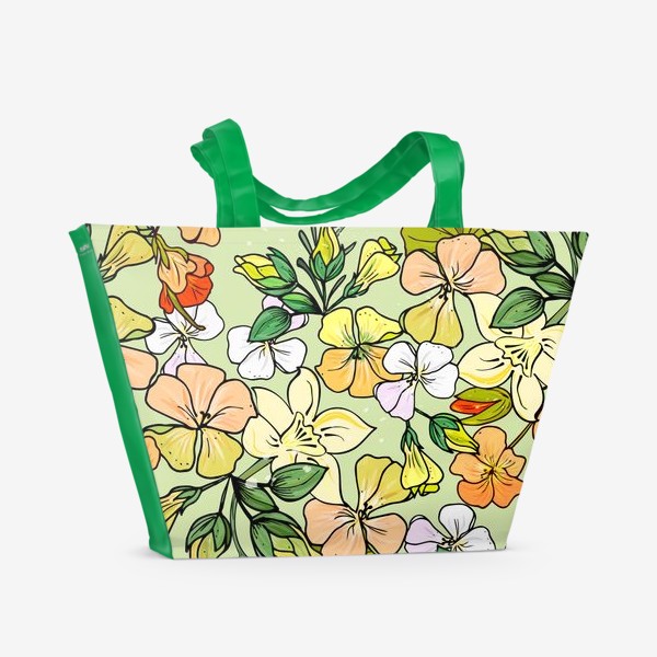 Пляжная сумка «герань цветы»