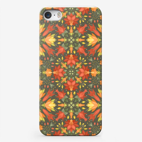 Чехол iPhone «Паттерн Яркие цветы»
