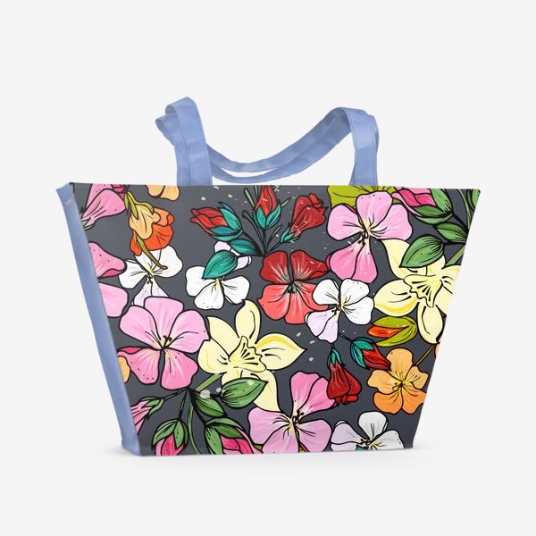 Пляжная сумка «цветочный узор герань»