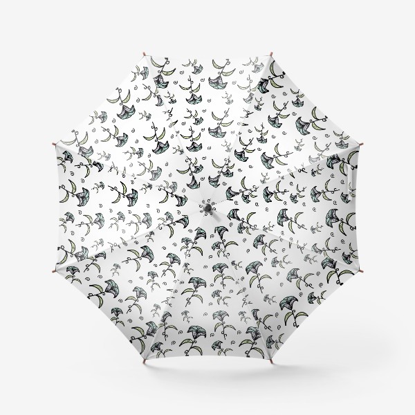 Зонт «цветочный паттерн из голубых лилий»