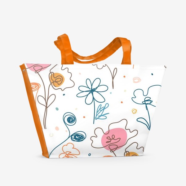 Пляжная сумка &laquo; «Абстрактные цветы»&raquo;