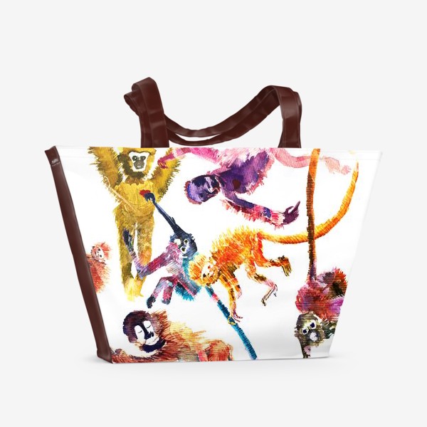 Пляжная сумка «Цветные обезьянки»