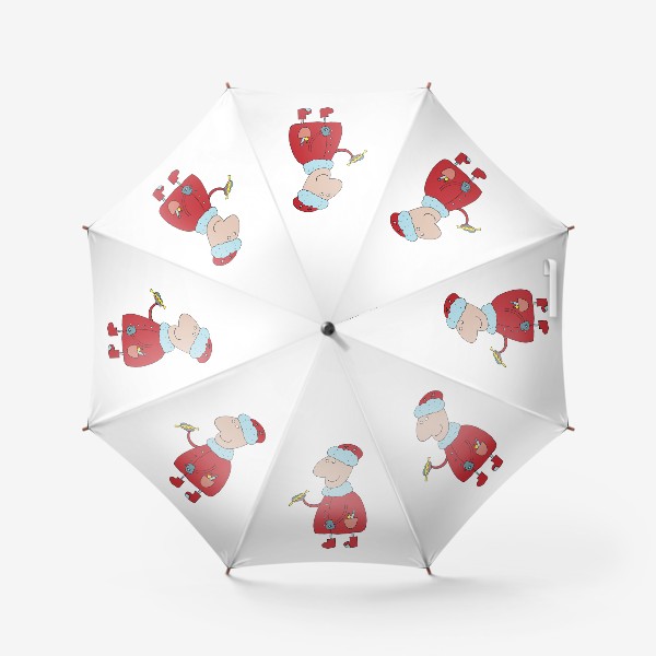 Зонт «Дед мороз дарит конфеты на новый год»
