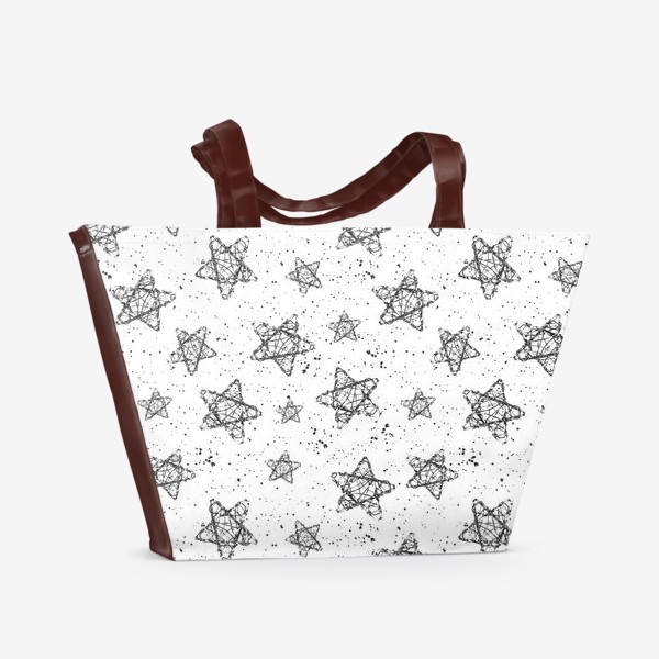 Пляжная сумка «Звезды с переплетениями и брызги»
