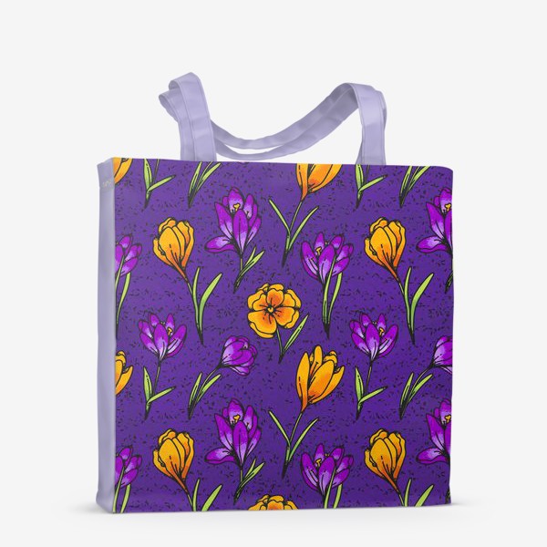 Сумка-шоппер «Весенние цветы крокусы»