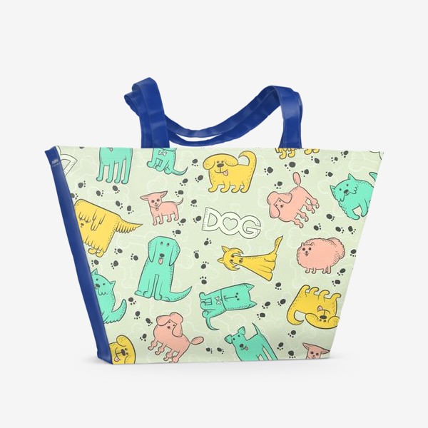 Пляжная сумка «Разноцветные милые пёсики»