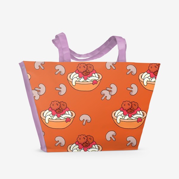 Пляжная сумка «Спагетти с фрикадельками»