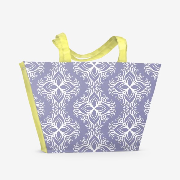 Пляжная сумка «Текстура мандала на голубом»