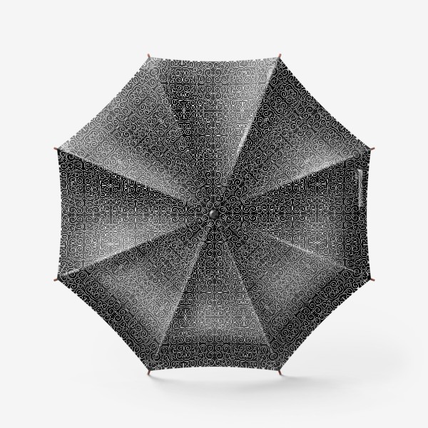 Зонт «этнический чёрно-белый паттерн из белых жемчужин»