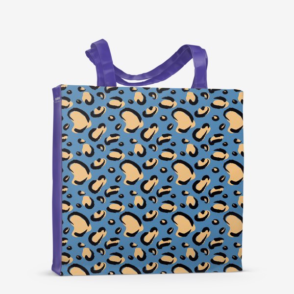 Сумка-шоппер «Леопардовый принт на синем фоне»