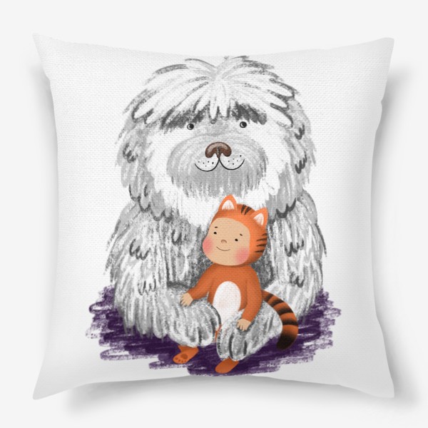 Подушка «Лучший друг (собака и малыш)»