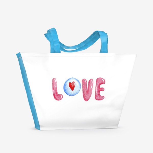 Пляжная сумка «Love. Любовь,леденцы. 14 февраля. День Св.Валентина»