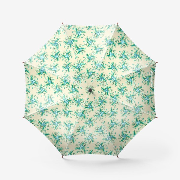 Зонт «Капельки и хвоя текстура бежевый мелкий»