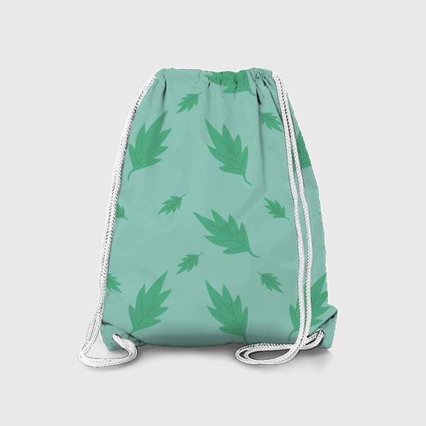 Рюкзак «Нежный ботанический паттерн на зеленом фоне»