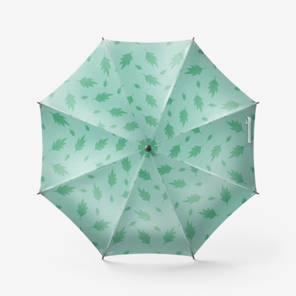 Зонт «Нежный ботанический паттерн на зеленом фоне»