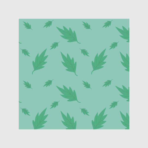 Шторы «Нежный ботанический паттерн на зеленом фоне»