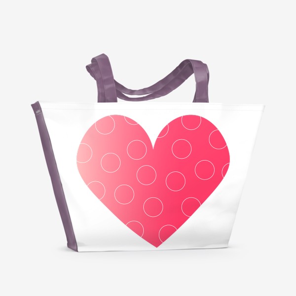 Пляжная сумка «Сердце с кругами»