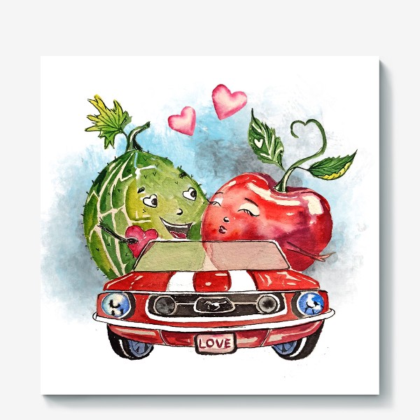 Холст «любовь овощи love is веселый принт»