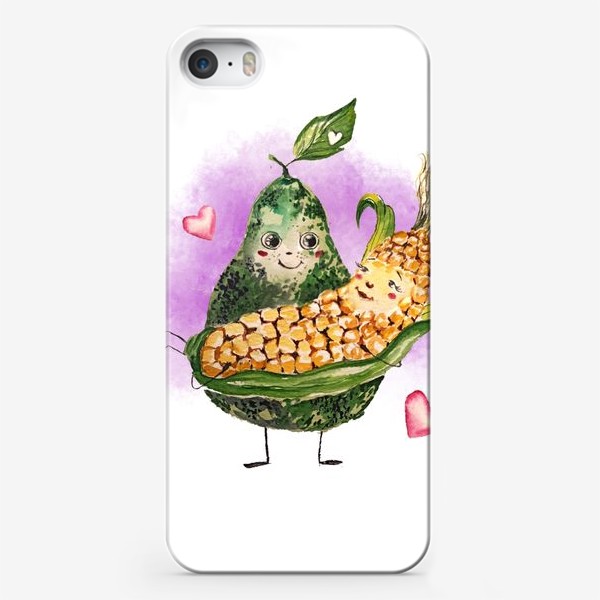 Чехол iPhone «любовь овощи love is веселый принт авокадо кукуруза»