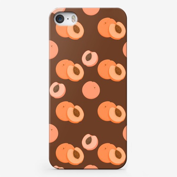 Чехол iPhone «Персики на коричневом»