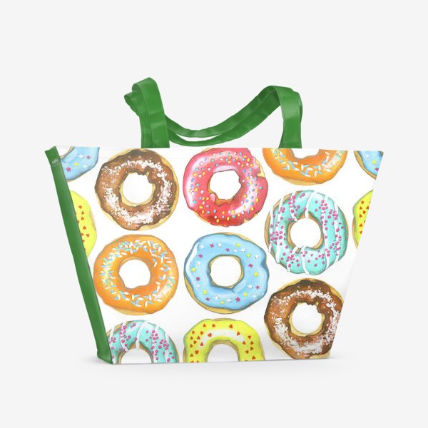 Пляжная сумка «Паттерн  из пончиков»